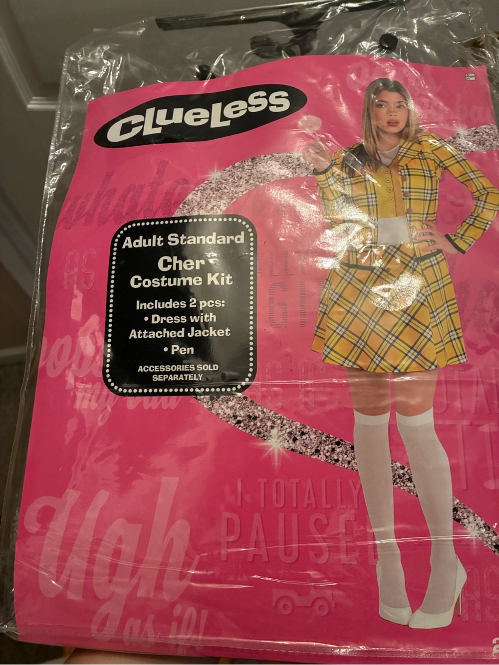 NWOT Cher Costume Kit - Yellow Plaid Dress & Jacket